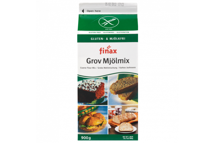 Μείγμα αλεύρων για ψωμί ολικής άλεσης (χωρίς γαλακτοκομικά προϊόντα) 900γρ. από την FINAX. 